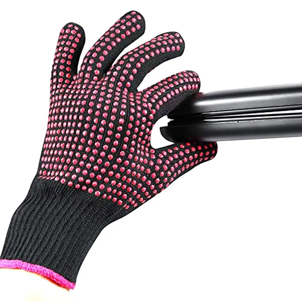 A pair of Professional Heat Resistant Glove for Hair Styling Heat Blocking Gloves for Curling, Flat Iron and Hair Styling Tools