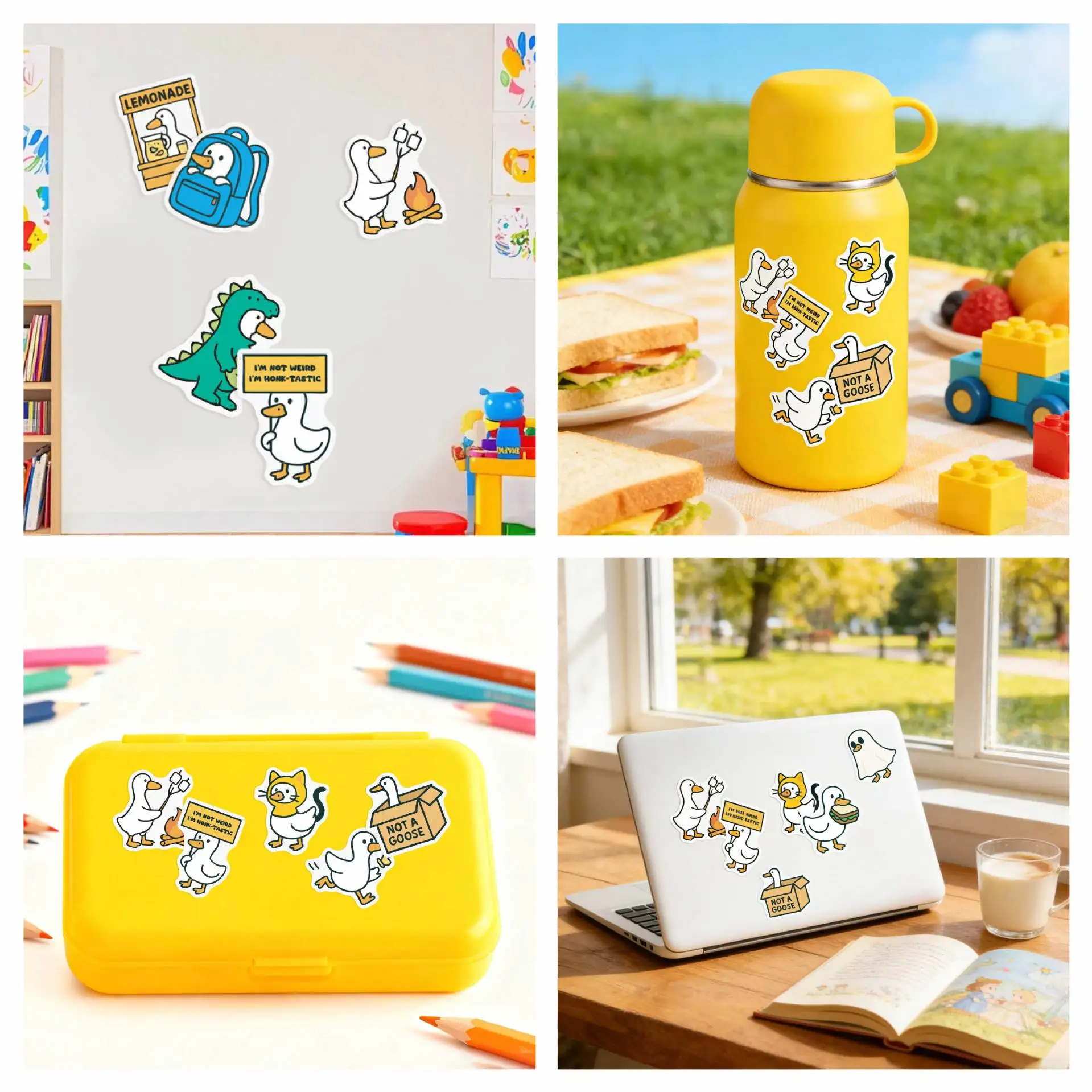 50 قطعة لطيف وسخيف أوزة الكتابة على الجدران ملصقات مضحك الحيوان الكرتون صائق DIY بها بنفسك الأمتعة الهاتف الغيتار الثلاجة كوب سكيت ألعاب أطفال