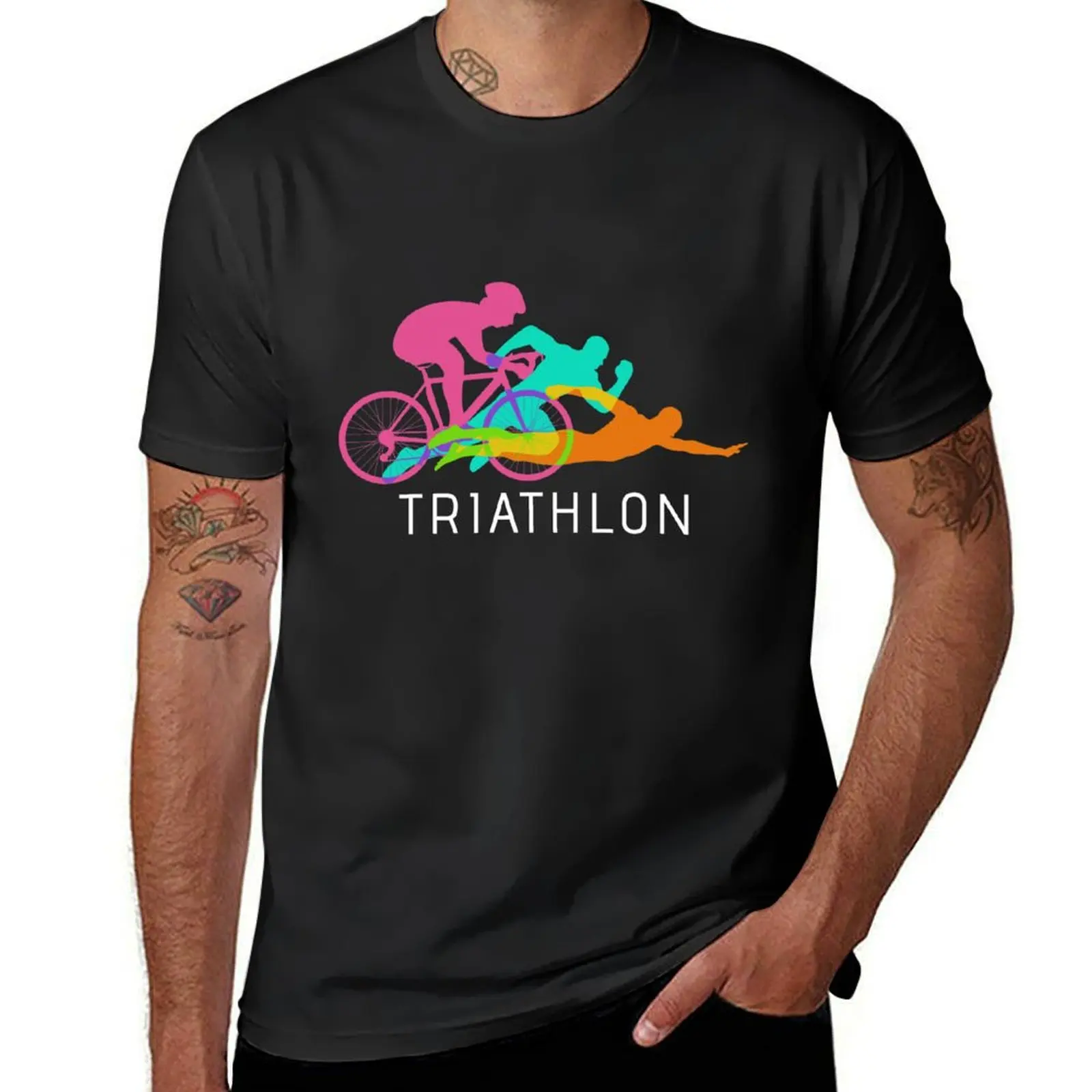 Triathlon triathlete sports gift T-shirt sweat Blouse anime heavy weight t shirts for men