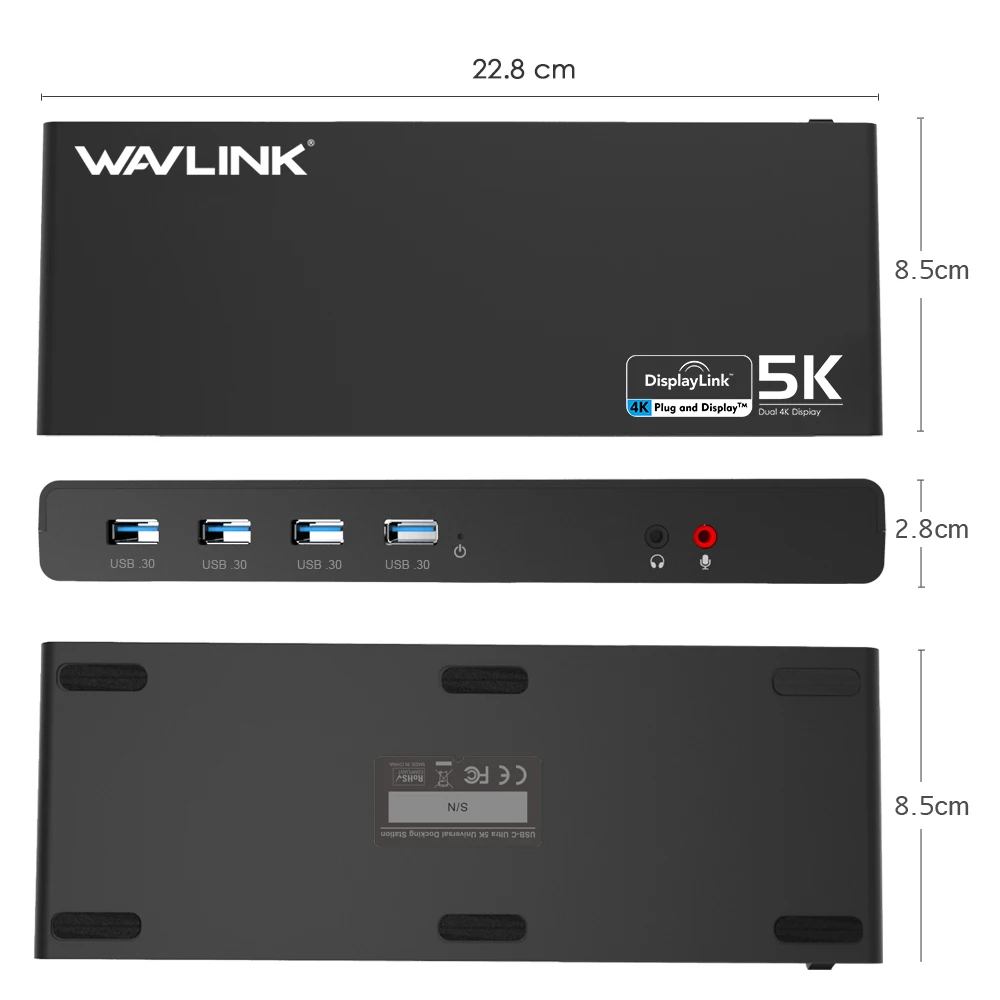 Wavlinkユニバーサルドッキングステーションdisplaylink 5 18k USB-C