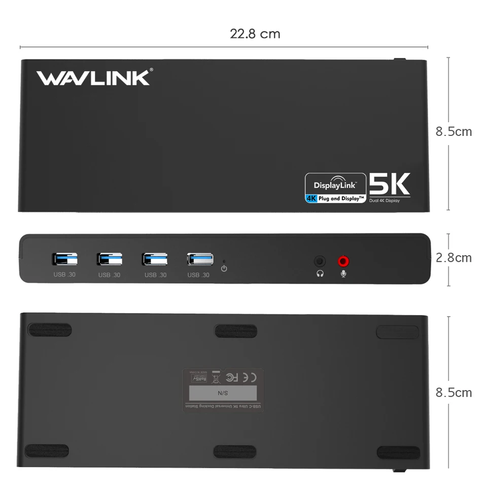 Wavlinkユニバーサルドッキングステーションdisplaylink 5 18k USB-C