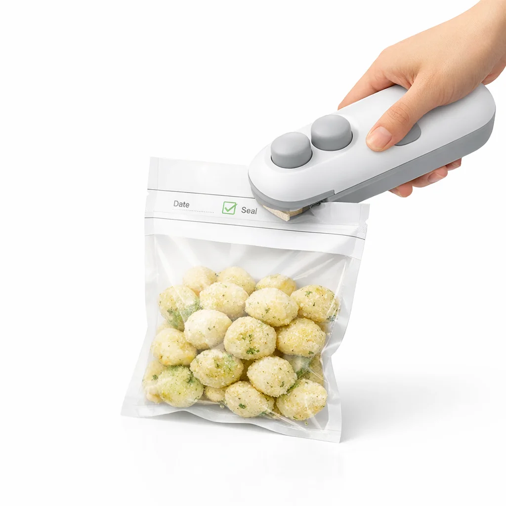 Daily Home Small Sealer - Hand Press Food-Grade Sealing Machine Snack Plastic Bag Fresh-Keeping Sealing Helper
