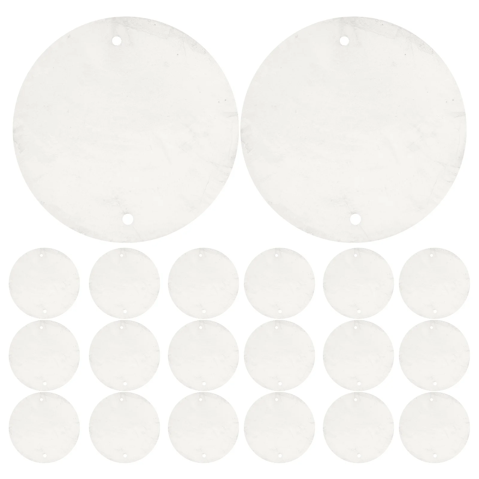 

100Pcs Flat Round Shells Beads Natural Mussel Slices for Handmade Jewelry Earrings Keychain DIY Craft Sewing Embellishment