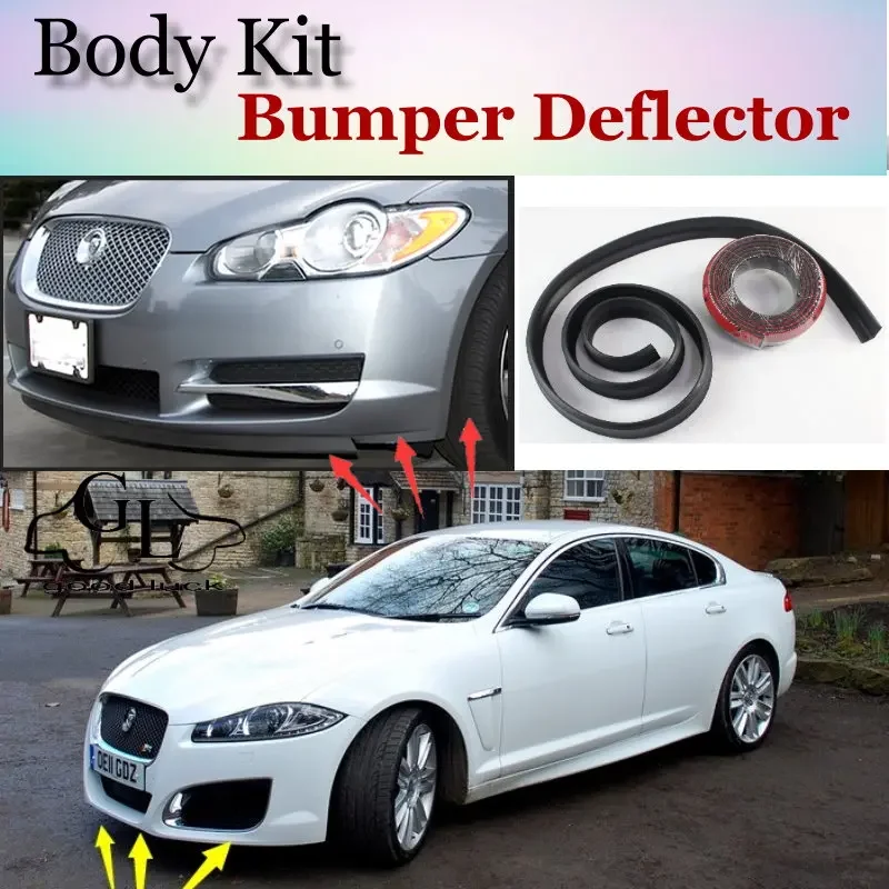 Bumper Lip Deflector Lips For Jaguar XF 2007~2015 Front Spoiler Skirt For TopGear Fans Car View Tuning / Body Kit / Strip