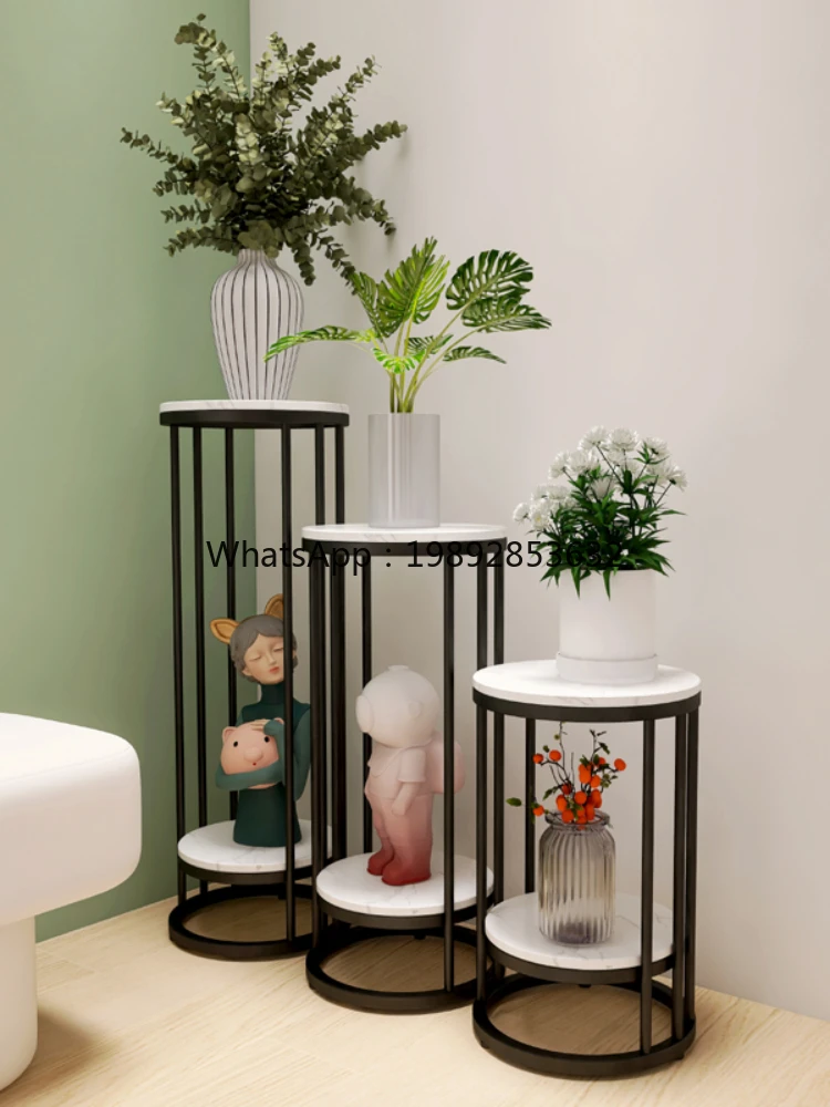 G2 Floor Flower Stand Iron Storage Rack Green Radish TV Cabinet
