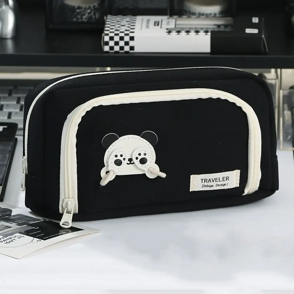 Desktop Storage Aesthetic Pencil Bag Aesthetic Korean Style Pen Case Organizer Funny Dancing Panda Pencil Box Children