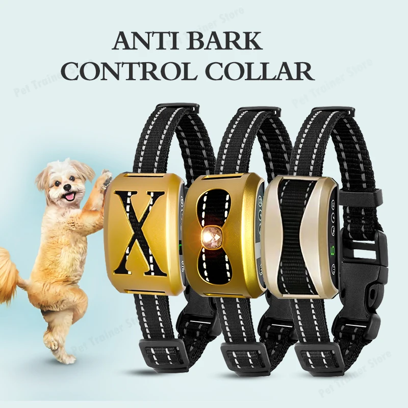 Smart Automatic Anti Barking Dog Collar HD Digital Display IP7 Waterproof Collar For Dog Rechargeable Bark Stopper Barking Stop