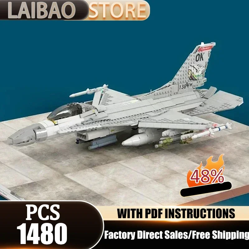 Moc Building Bricks Military AF-16 Block 30 Fighting Falcon Model Technology Modular Blocks DIY Set Assembly Christmas Gift