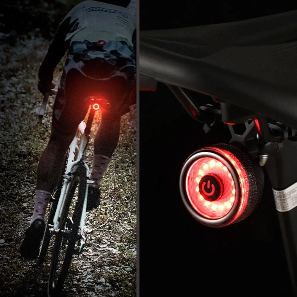 Smart Bicycle Tail Rear Light Auto Start Stop Brake Cycling Lights Bike Rechargeable Waterproof USB LED Taillight R3W0