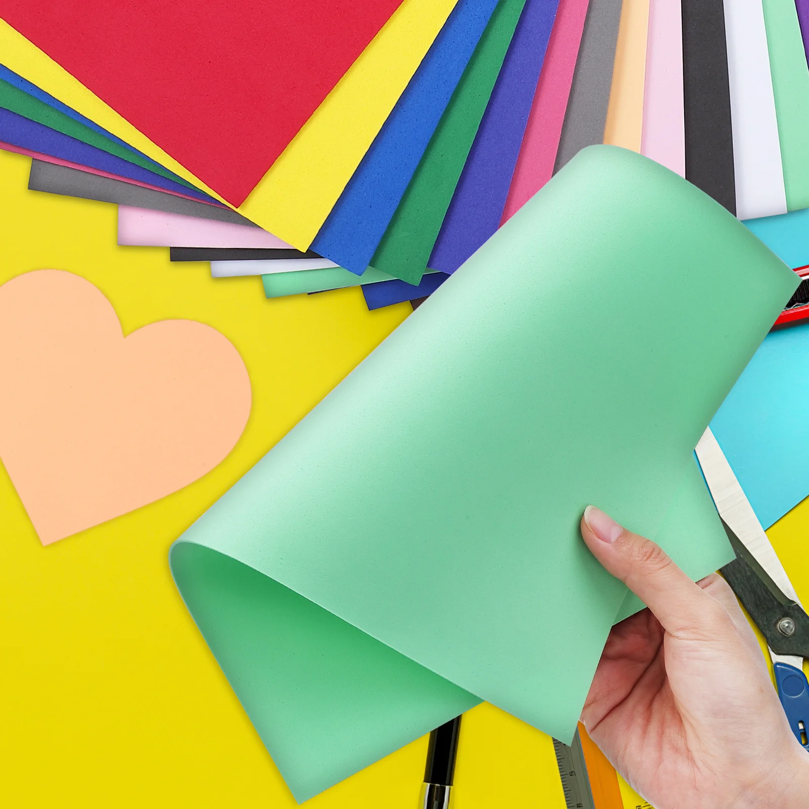 

20Pcs Foam Sheets Craft Supplies 2Mm Thick A4 Multicolor Crafting Foam Sheets for DIY Projects Scrapbooking Paper