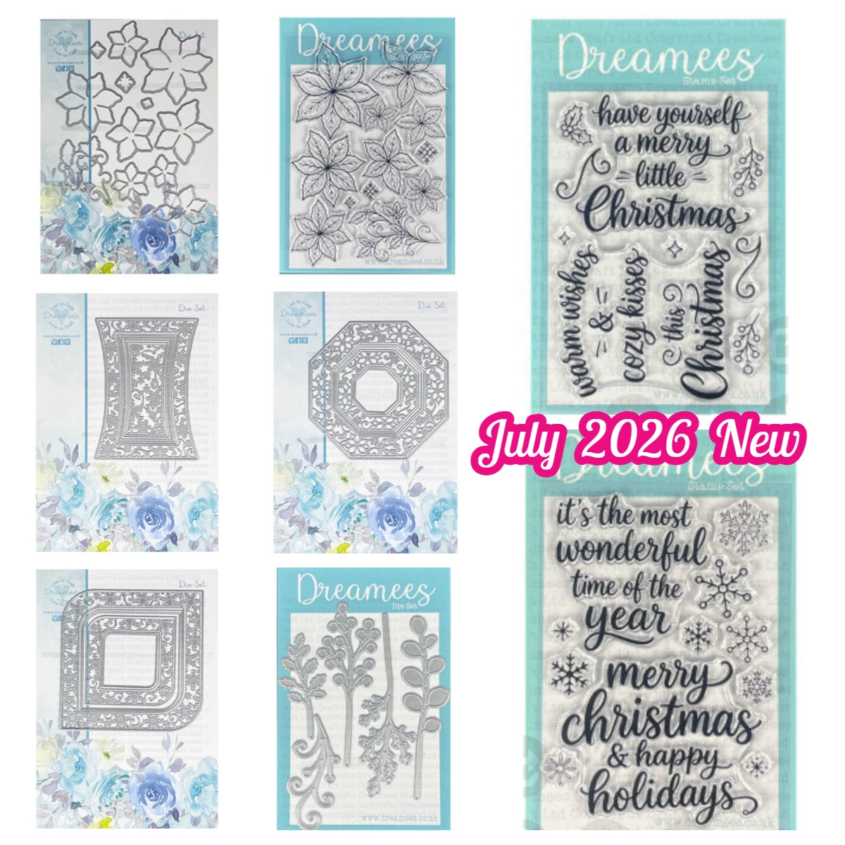 July 2026 New Dreamees Christmas Die Cuts & Clear Stamps Craft Bundle Metal Cutting Dies for DIY Handmade Photo Album Scrapbook