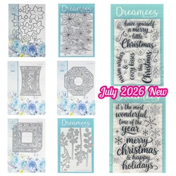 July 2026 New Dreamees Christmas Die Cuts & Clear Stamps Craft Bundle Metal Cutting Dies for DIY Handmade Photo Album Scrapbook