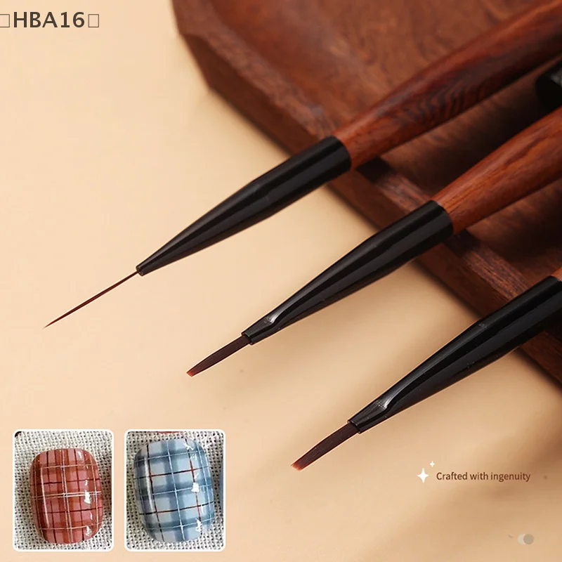 【HBA16】ネイルアートライナーブラシ フレンチ格子柄ネイルアートブラシセット ライングリッドパターン描画ペン UVジェルエクステンションペイント用品