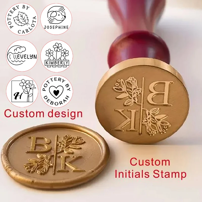 Ornament Wreath Name Wedding Customized Wax Stamp Initial Stamp Ancient Seal Retro Stamp Personalized Design Vintage Wax Seal