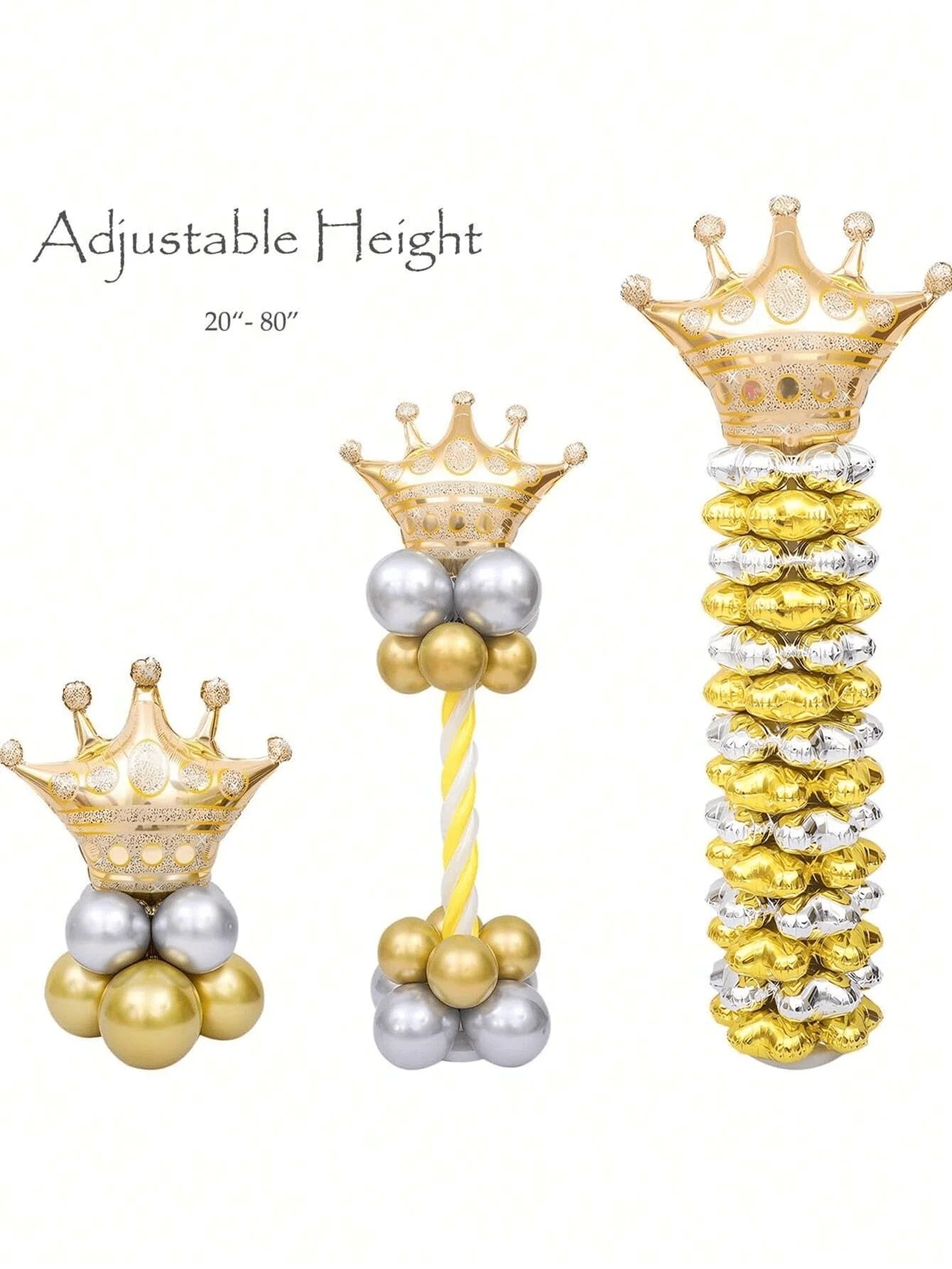 1/2 conjunto kit de suporte de coluna de balão ajustável-base incluída, suprimentos de decoração de festa