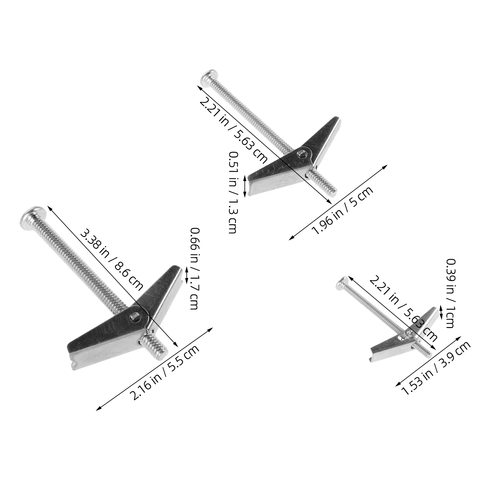 

24 Pcs Galvanized Steel Bolt Kit Heavy Duty Drywall Anchors Screws Toggle Plasterboard Fixings Wall Fastener Storage