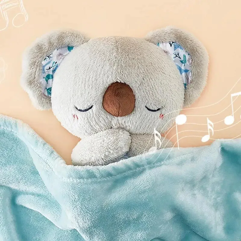 Kawaii Koala Baby Slapende Metgezel Geluid Rustgevend Muzikaal Knuffel En Licht Pop Ademhaling Motion Koala Beer Speelgoed Geschenken