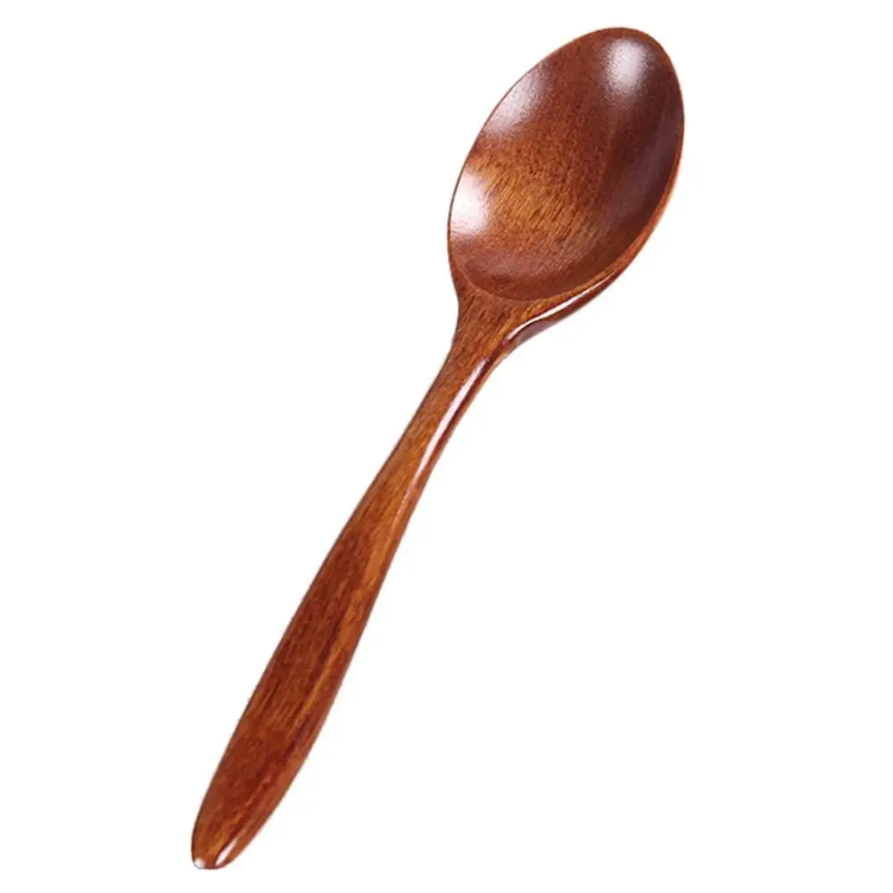 Wooden Spoon Kitchen Korean Style Natural Wood Soup Tableware Cooking Honey Coffee Spoon Mixing Spoon