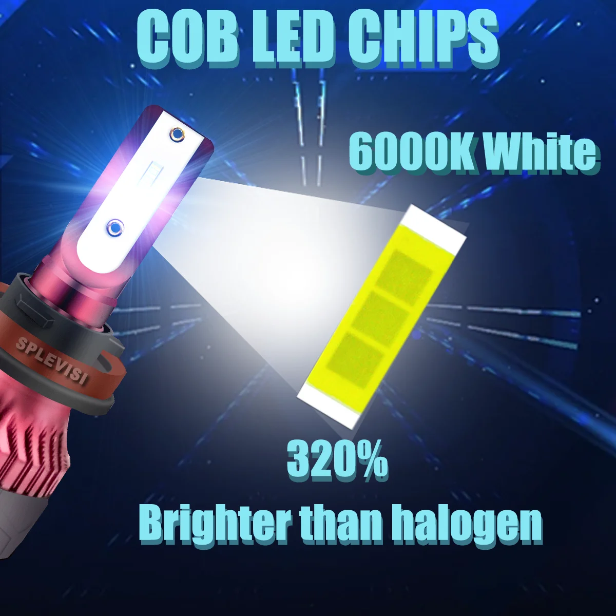 زوج H11 H8 H9 711 سيارة السيارات LED المصباح منخفضة شعاع لمبات 100 واط 10000 كيلو 6000 كيلو الأبيض استبدال مصابيح الهالوجين عمر طويل #2