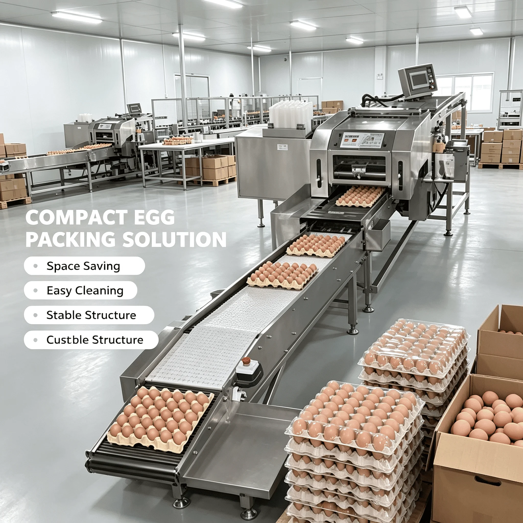 Farm Egg Packer Automatic Manipulator Small Capacity Chicken Egg Packaging Machine Customized