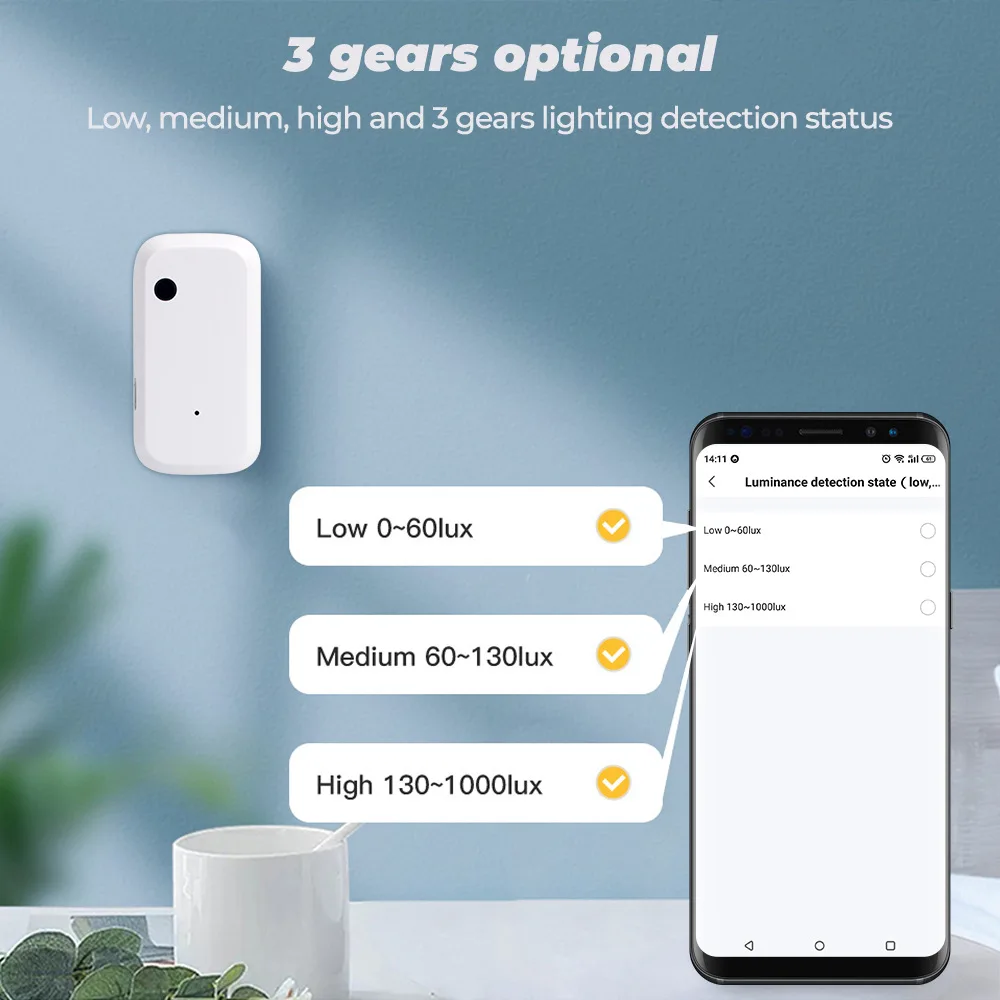 Tuya WiFi ZigBee Light Sensor Intelligent Home Illumination Sensor Brightness Detector Automation Work with Smart life Linkage