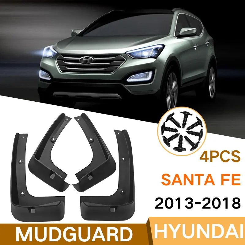 

For Hyundai Santa Fe 2013-2018 black car mudguard Reduce dust Resist tire dirt car accessories tools