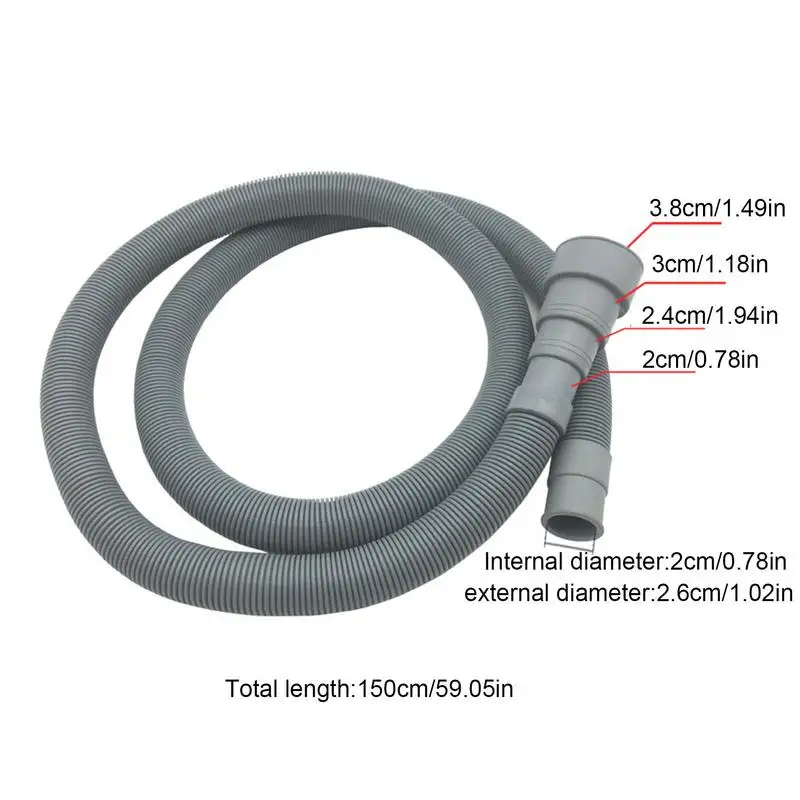 1.5/2/3/4M PVC Washing Machine Dishwasher Drain Waste Hose Extension Pipe With Bracket Set Wash Machine Ablaufschlauch