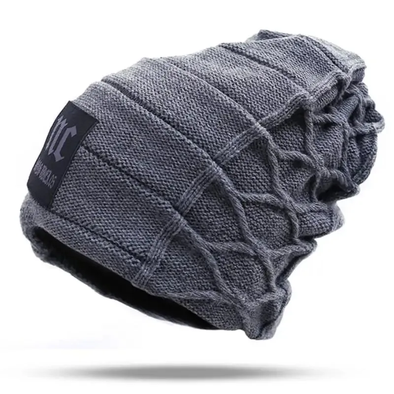 Hot Sale Unisex Warm Winter Hat Fashion NC Letter Label Knitted Hats Fashion Ski Beanie Cap