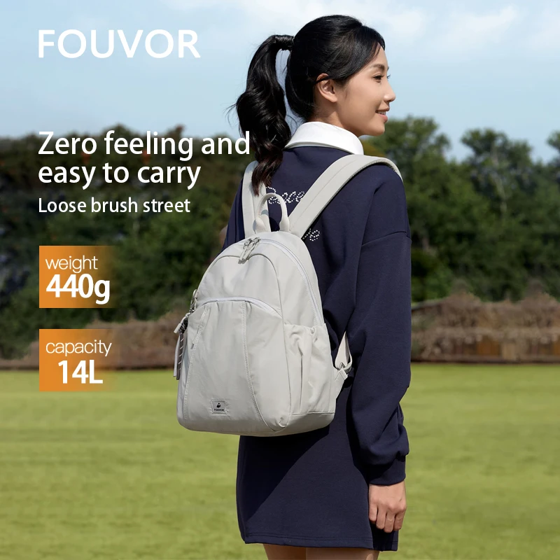 Fouvor 2026 Multifunctional Lightweight Backpack Minimalist Outdoor Travel Hiking Commuter Student School Bag 3082-10 3082-18