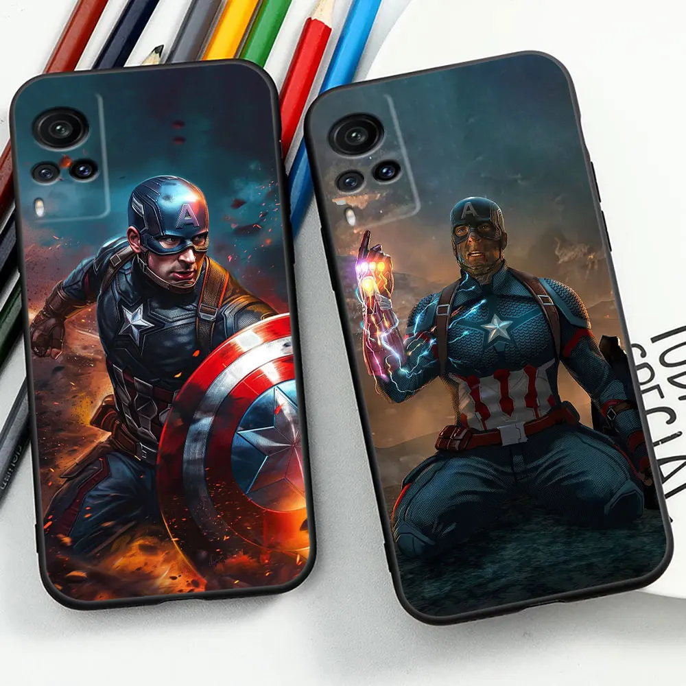 Marvel Captain America Avengers Phone Case For VIVO V29E V29 V27 V27E V25 V23 V23E V21 V21E V20 X90 X80 X70 X60 X50 Z1 Pro Cover