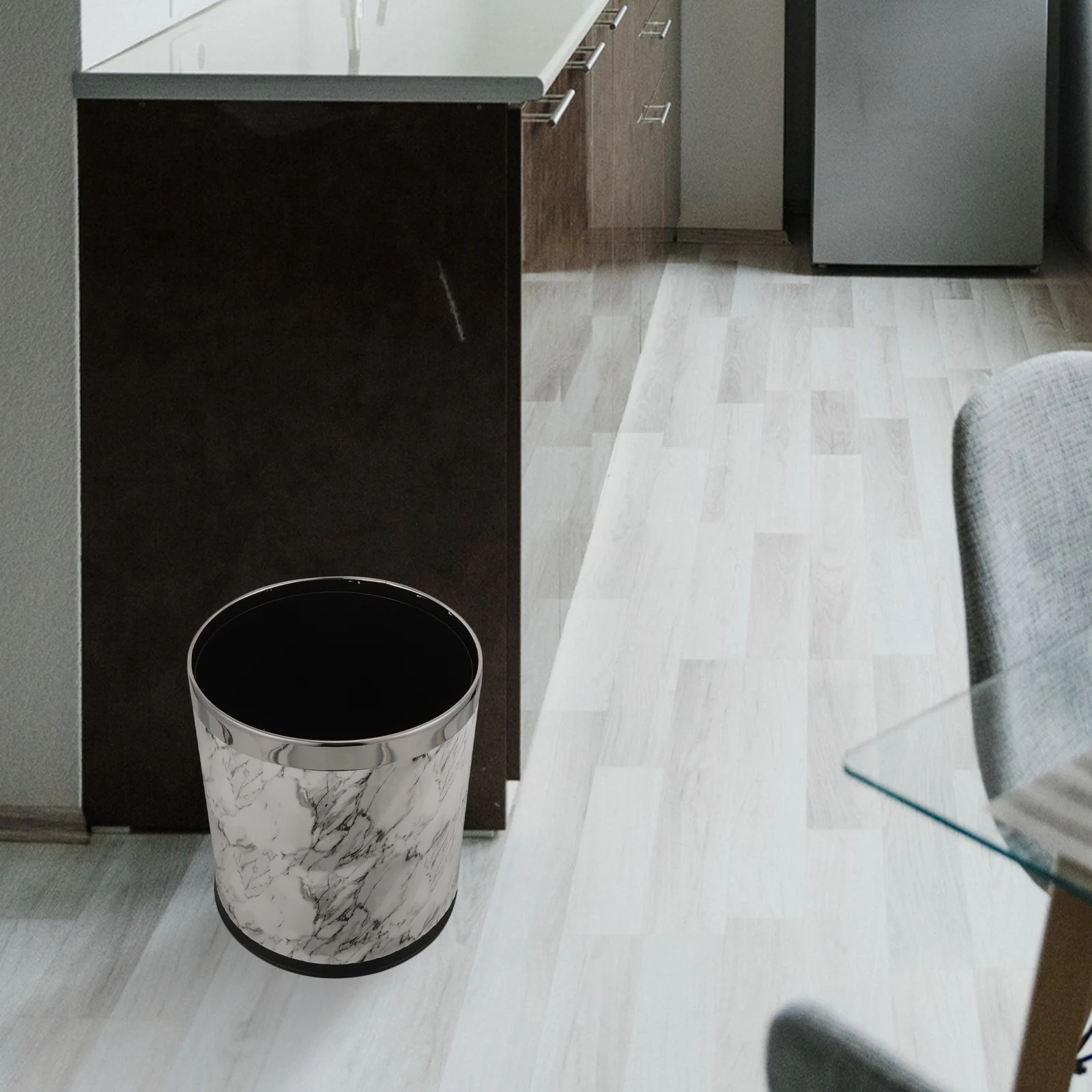 

Simulated Marble Trash Can 225x260MM Double Layer Plastic PU Bathroom Bedroom Kitchen Waste Bin Garbage Bucket Storage Container