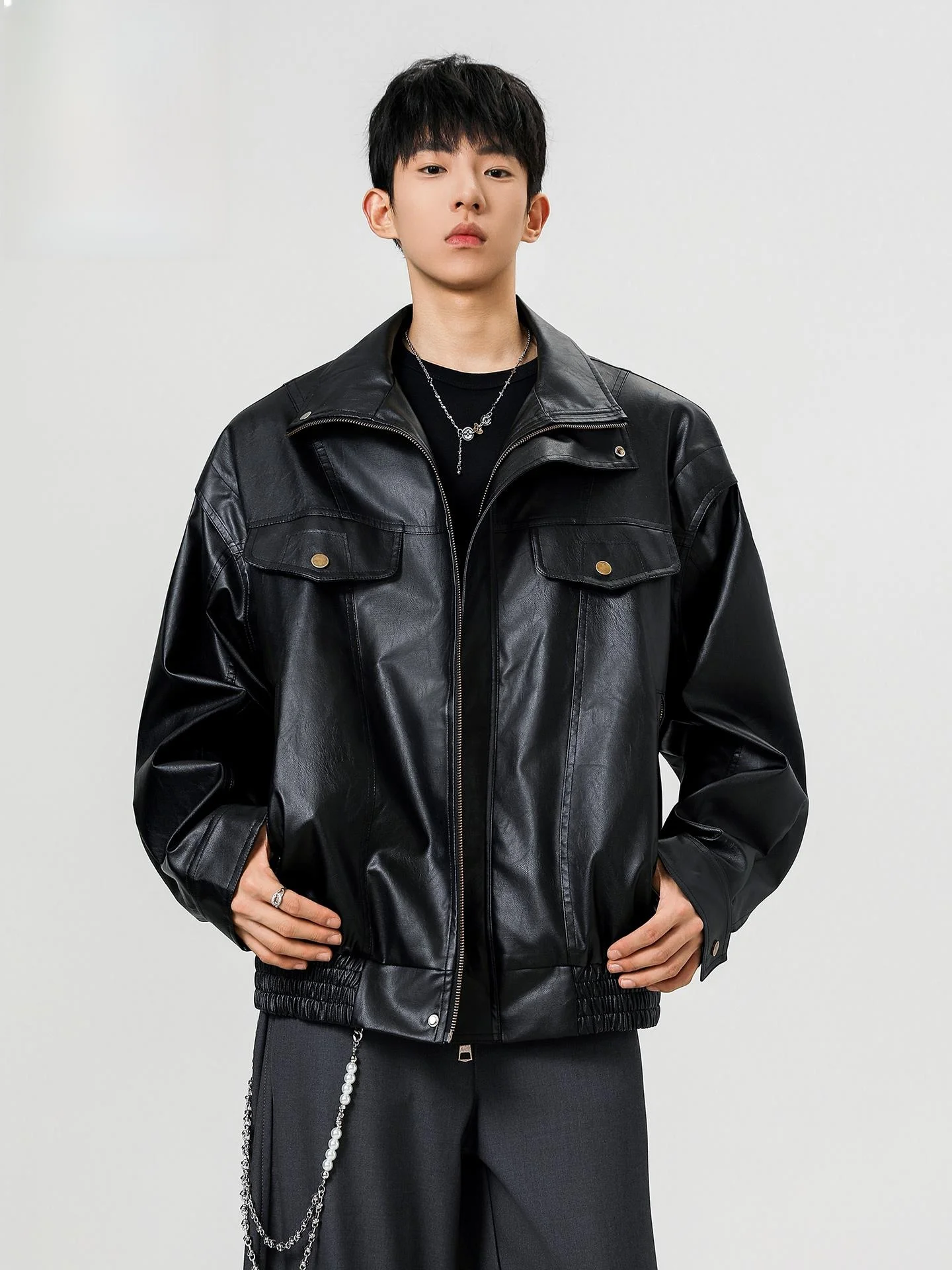 

Wassup Tenet американский ретро джет из искусственной кожи мужской морской отложной воротник мотоциклетная одежда верхняя одежда осенний тренд