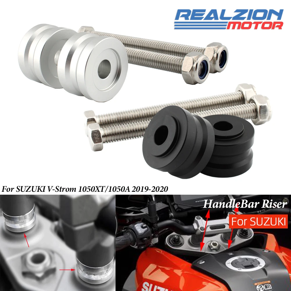 

REALZION Motorcycle Handlebar Risers Height Up Mount Clamp Adapters For SUZUKI V-Strom 1050 DL1050 1050XT DL1050A 2019 2020