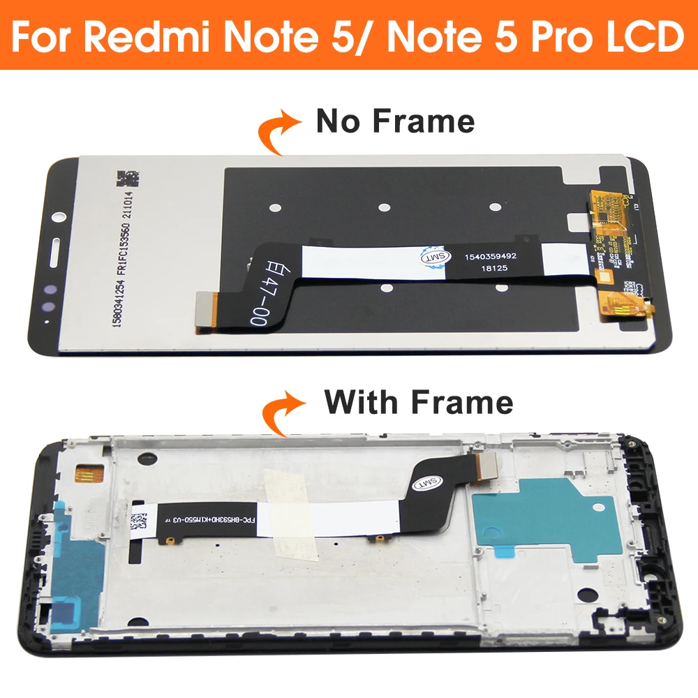 Screen for Xiaomi Redmi Note 5 Pro LCD Display Digital Touch Screen with Frame for Xiaomi Redmi Note 5 MEI7S MEI7 Replacement