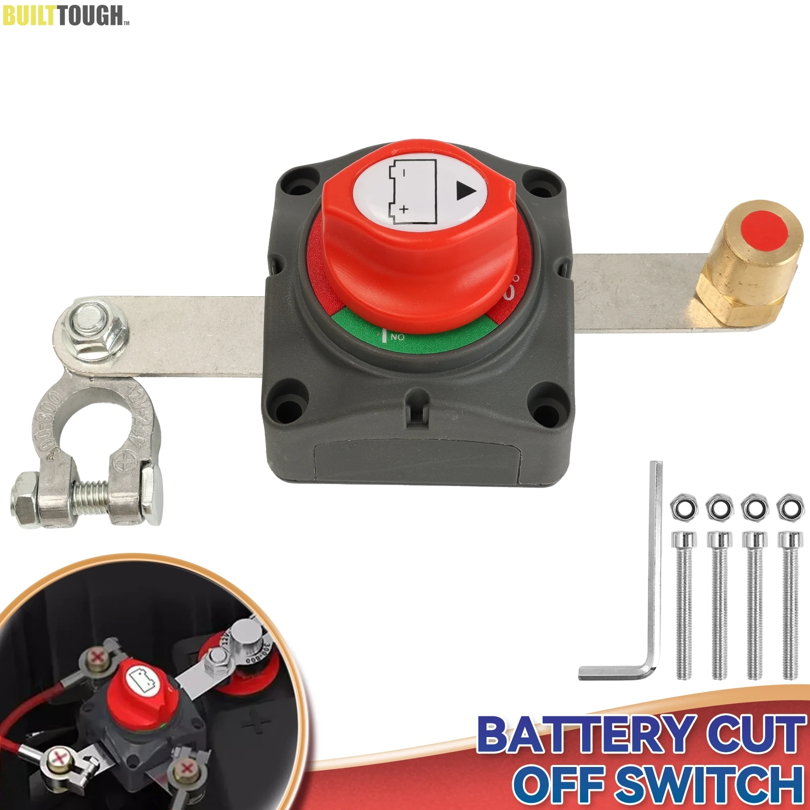 

Battery Disconnect Switch 12V 48V Waterproof Marine Top Post Battery Disconnect Switch 12 Volt ATV Battery Cut Off Switch Master