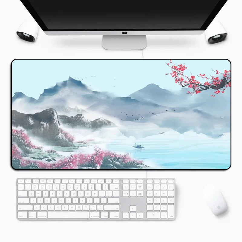 

XGZ Large Size Art Series Mouse Pad Abstract Ancient Landscape Table Mat Home Office Essential High Quality Keyboard Pad