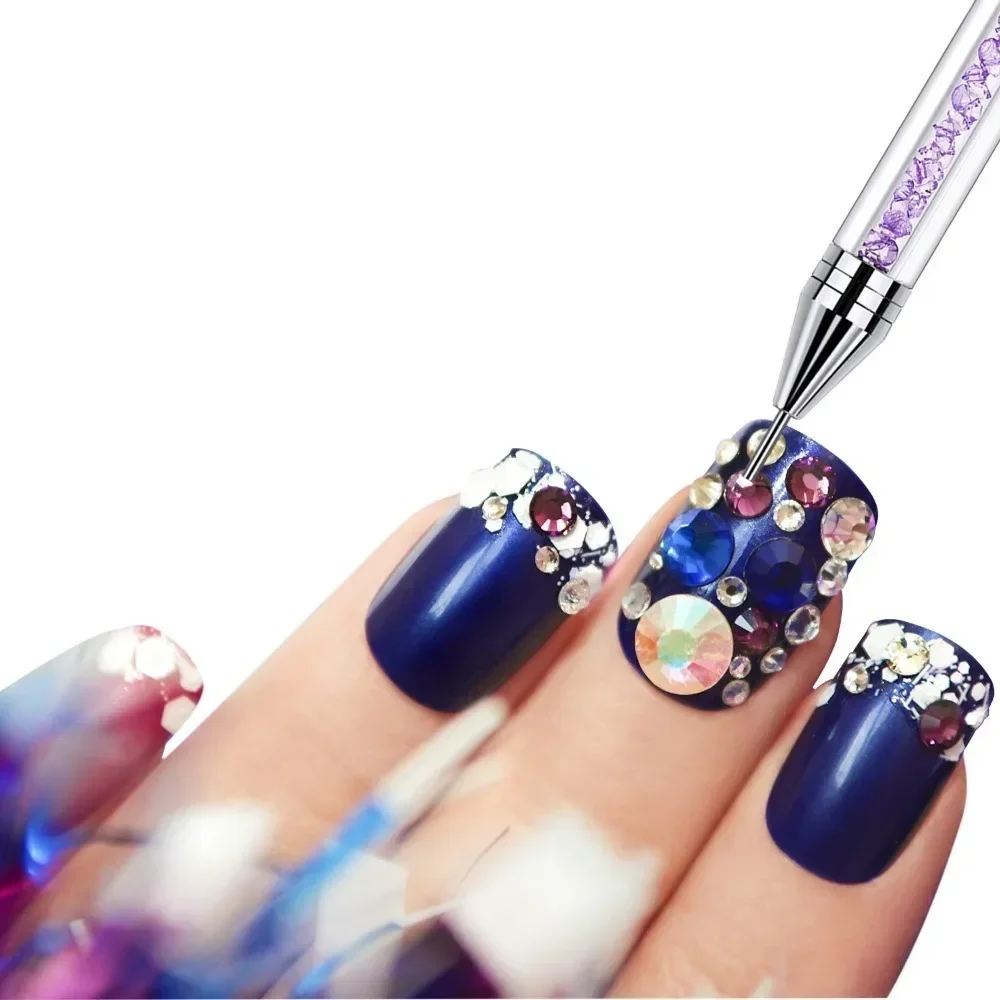 4-teiliges Strass-Aufnahmegerät, doppelseitiger selbstklebender Wachsstift mit austauschbarer Spitze für Nagelkunst, Edelsteine, Maniküre, DIY – Detail 8