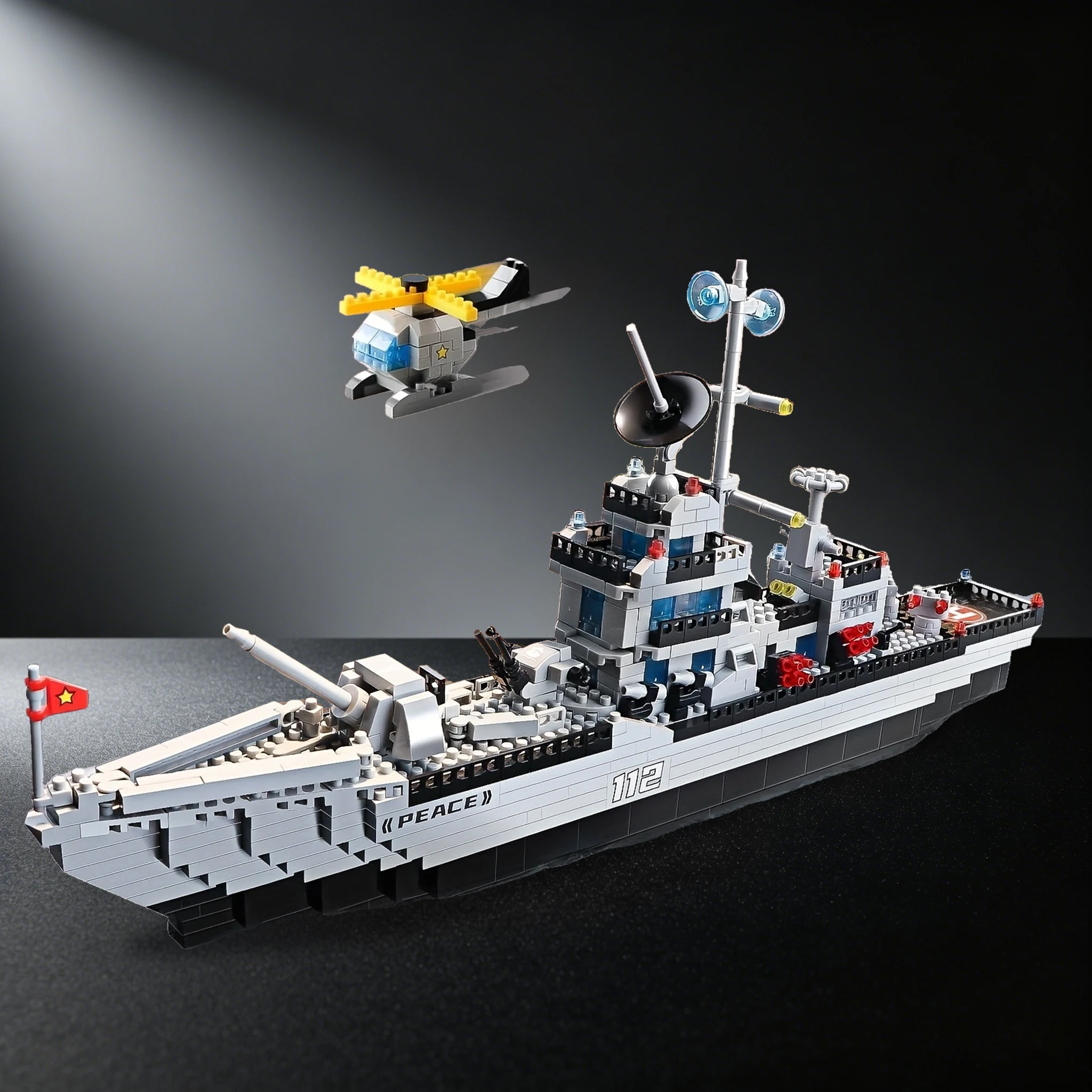 

Modern Destroyer Model Building Block Set, High-Difficulty Assembly Military Collection Stem Educational Toy, Suitable for Teenagers, Perfect Desktop Decoration Warship Collection, Ideal Birthday Gift