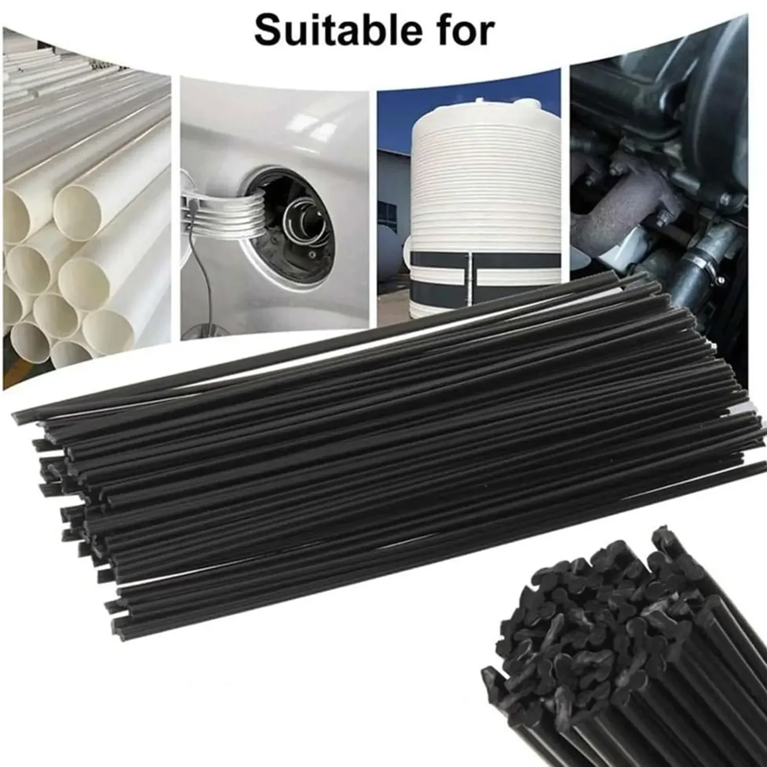 PP، مادة ABS ثلاثة ألوان (50 قطعة) قضبان لحام بلاستيكية، تستخدم لإصلاح البلاستيك للسيارات/قوارب الكاياك.