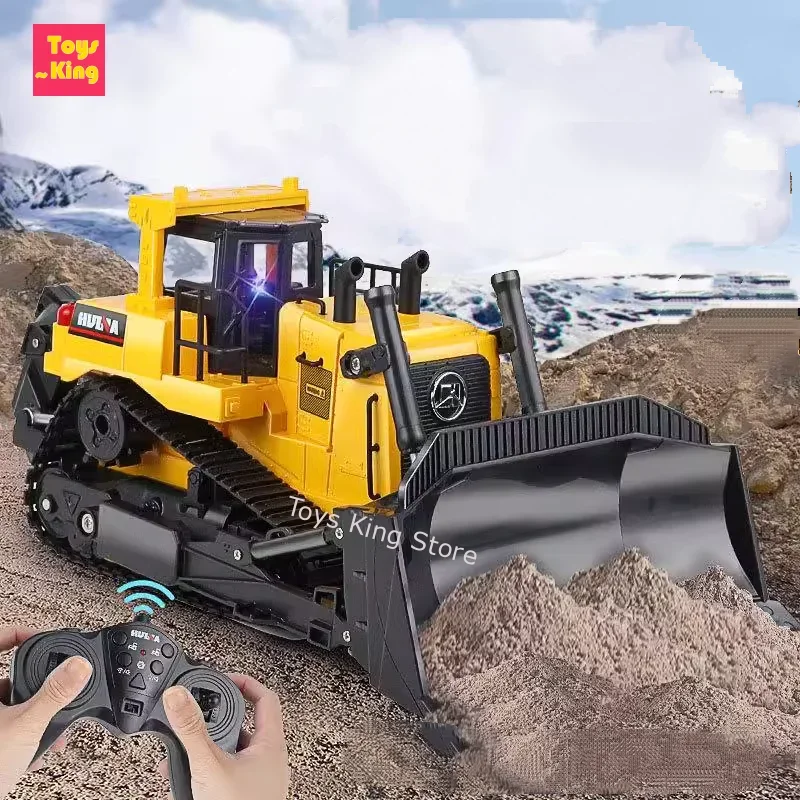Huina 1554 1/16 RC ブルドーザー クローラー トラック 11CH リモート コントロール エンジニアリング車ライト付きブルドーザー子供のおもちゃクリスマス ギフト