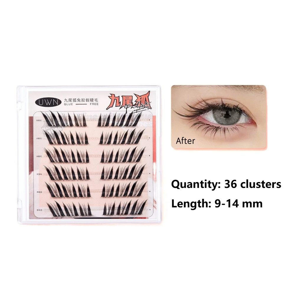 Doce diy auto-adesivo lash clusters reutilizável mangá adesivo cílios postiços extensão de maquiagem clusters de cílios postiços senhora