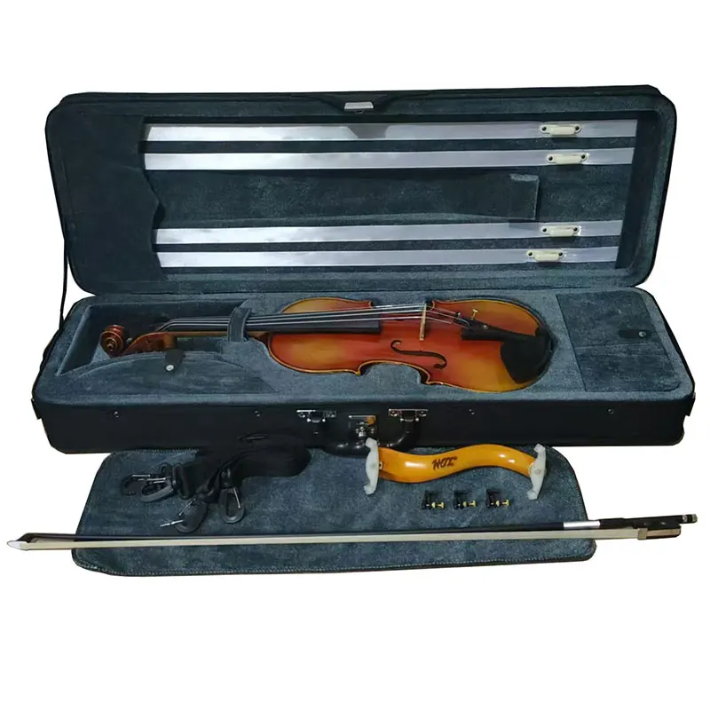 US Free fedex shipping!Oil anti!Full size !Advanced Flamed Strad model Violin!Fine tone, free case,carbon bow,shoulder rest