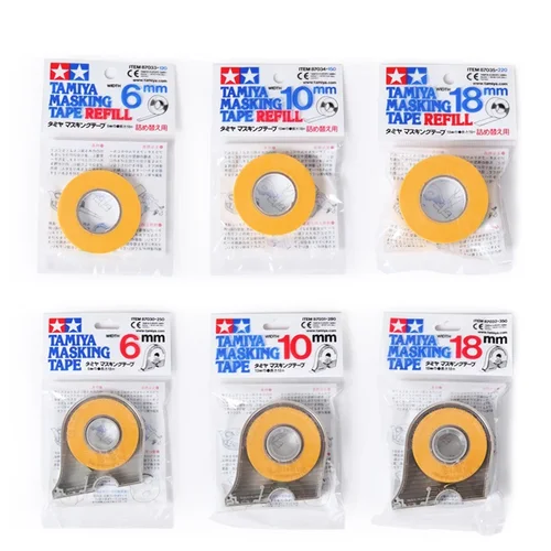 Imagen 1 del producto TAMIYA 87030/87031/87032/87033/87034/87035 Cinta adhesiva Ancho 6/10/18 mm Longitud 18 m Cintas modelo Accesorios para pulverización Coloración