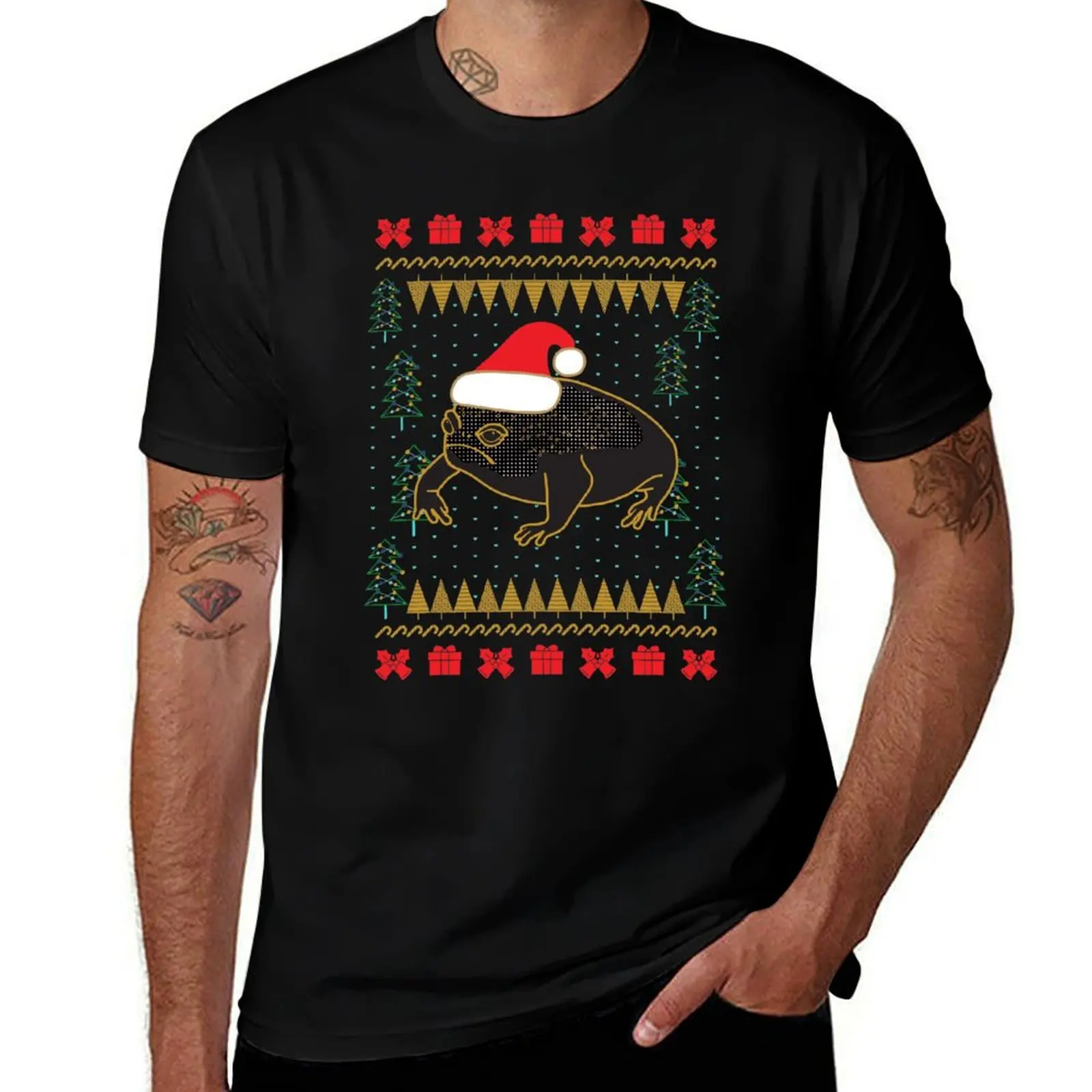 

Black Desert Rain Frog Ugly Christmas Sweater T-Shirt heavyweights tops blue lock clothing for men