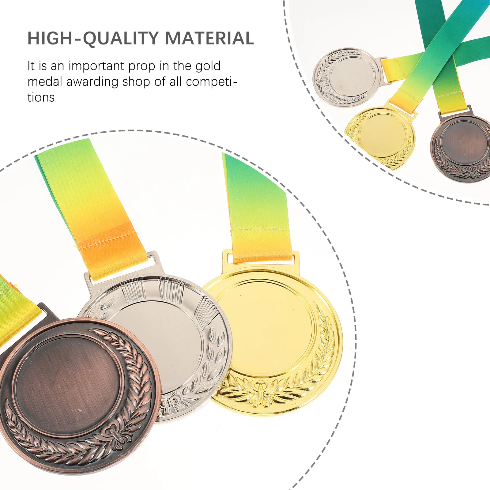 

3pcs Prize Awards Metal Winner Medals Winners Medals Set Durable For Competition Gift Team Sport