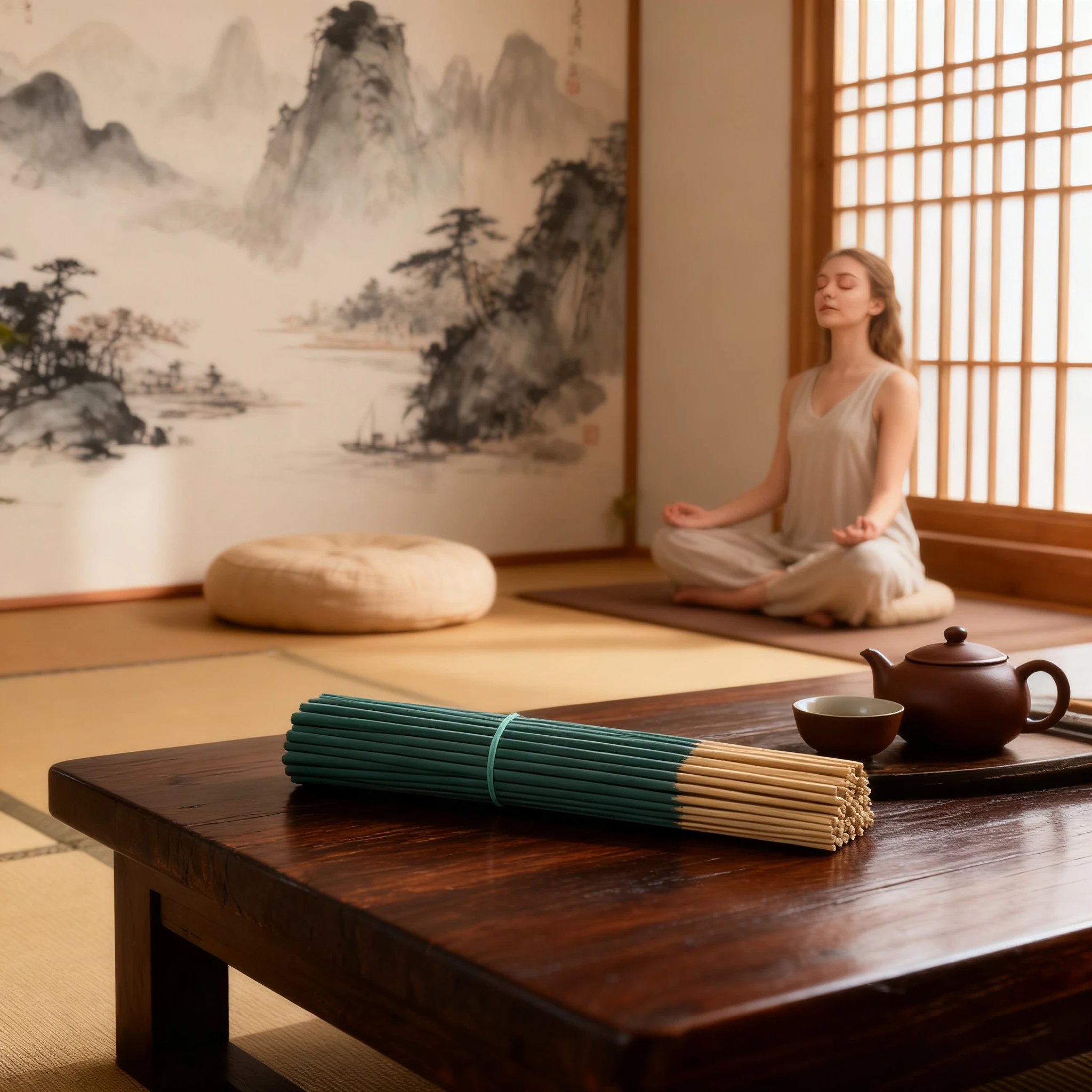 Cooling Mint Incense Sticks Purify the Air, 11/41/81/139/181 Sticks/Pack, Mint Flavor, 22.0cm , Suitable for Yoga and Meditation, Home, Living Room, Tea Room, Hotel, Outdoor Activities, Easy to Carry