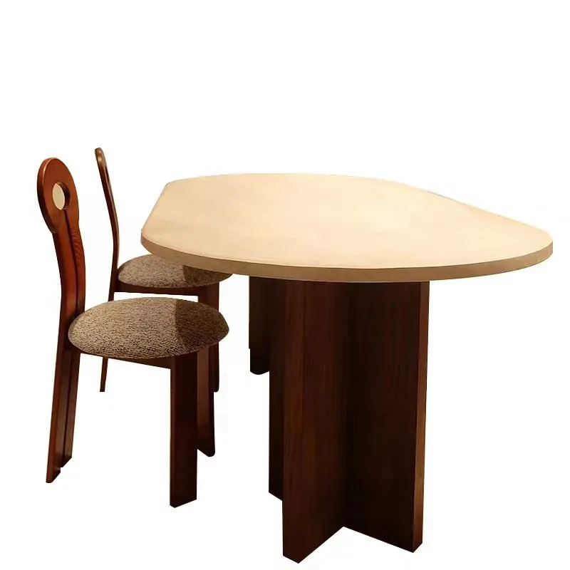 ^Nordic Oval Pine Wood Dining Table 8-Seater Silent Design Cream Style Household Designer Negotiation Table Disassembly Feature