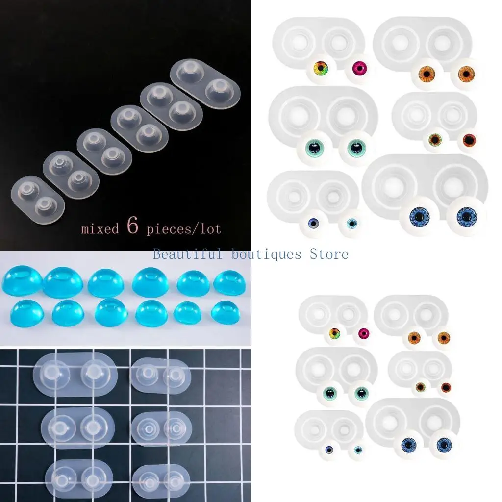 

U4LF 6 размеров для кукольных глаз, силиконовая форма для куклы с тяжелым зрачком, куполом глазного яблока