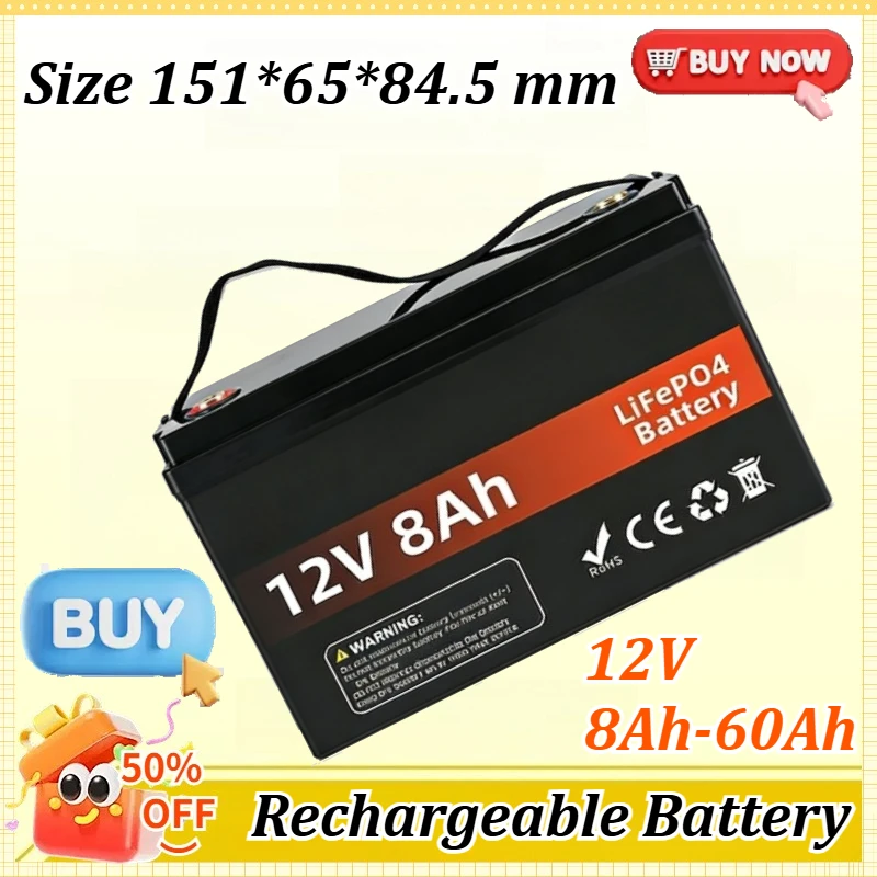 

12V 8Ah/10Ah/30Ah/60Ah for Custom Solar Energy Storage Robot Electric Vehicle for LiFeP04 Lithium Iron Phosphate Battery Pack