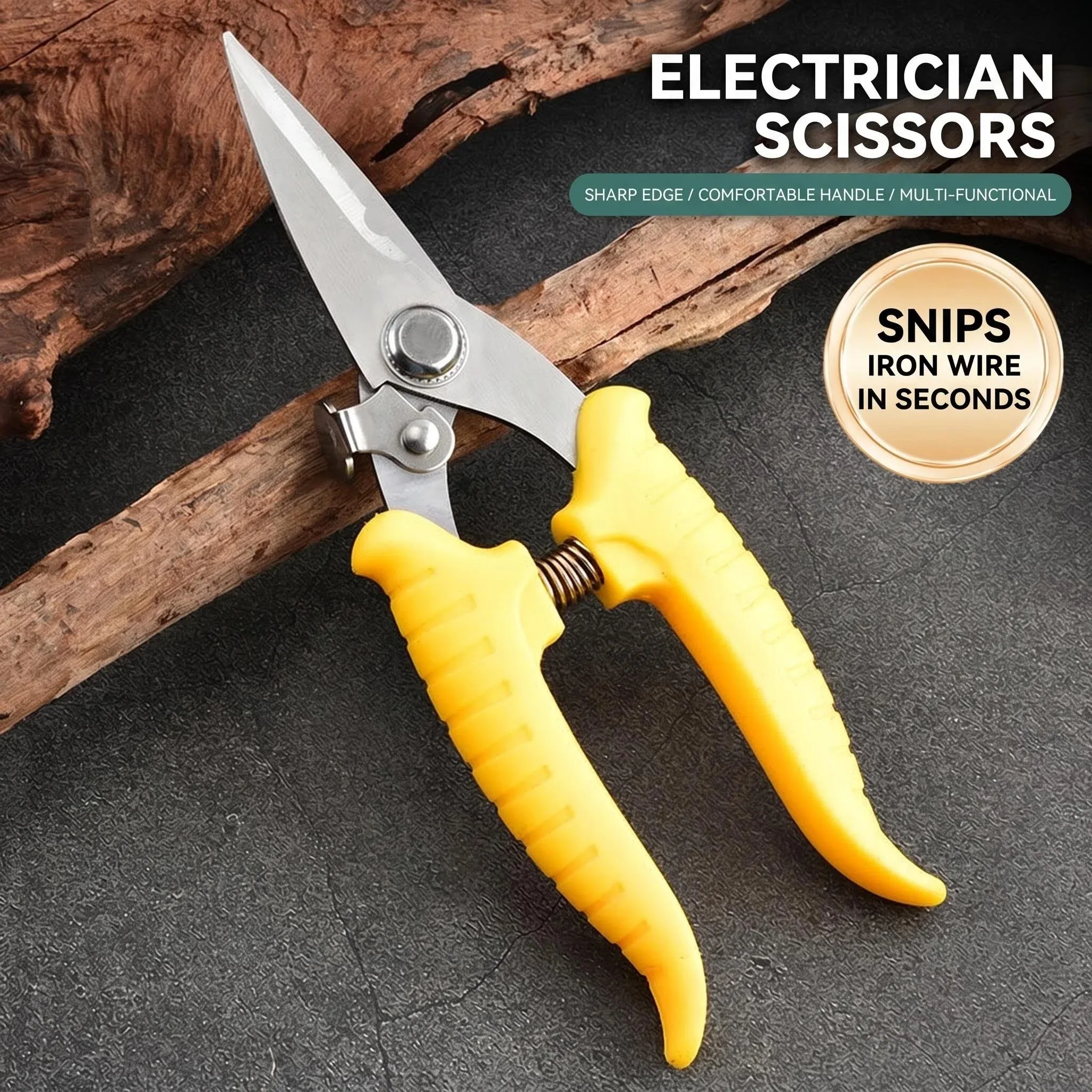 Heavy-Duty Industrial Multi-Function Tin Snips-Electrician Scissors for Trunking,Keel,Ceiling Panel & PVC Wire
